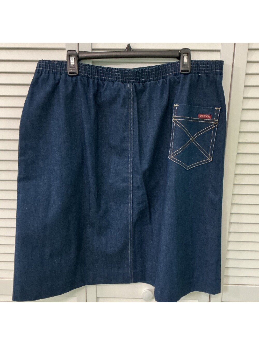 Women's Vintage Sasson Button Front Patch Pocket Jean Skirt Size 16 B4-106